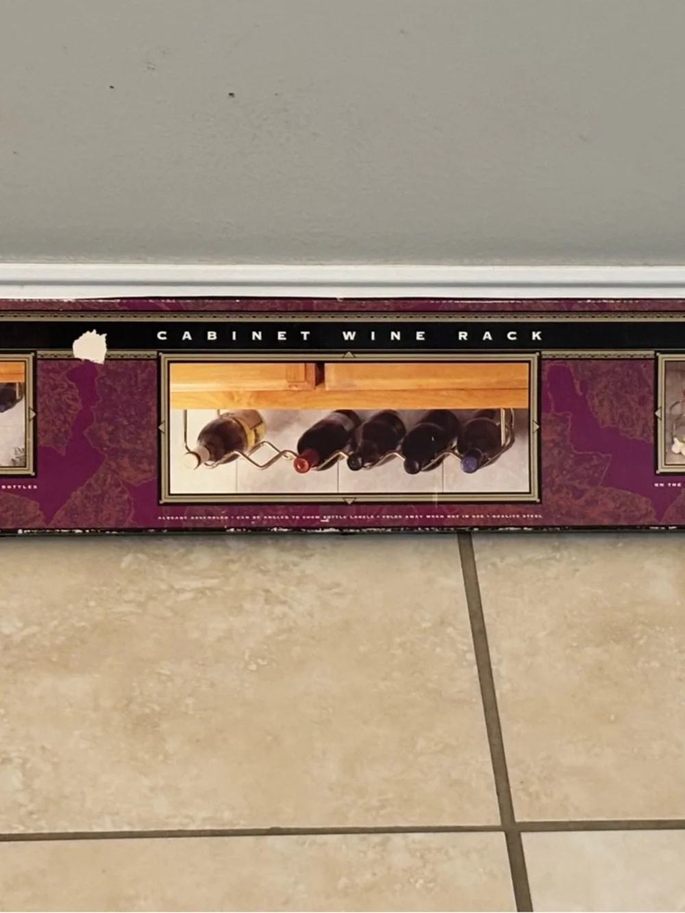 Under-Cabinet Wine Rack Organizer stainless steel brass space saver